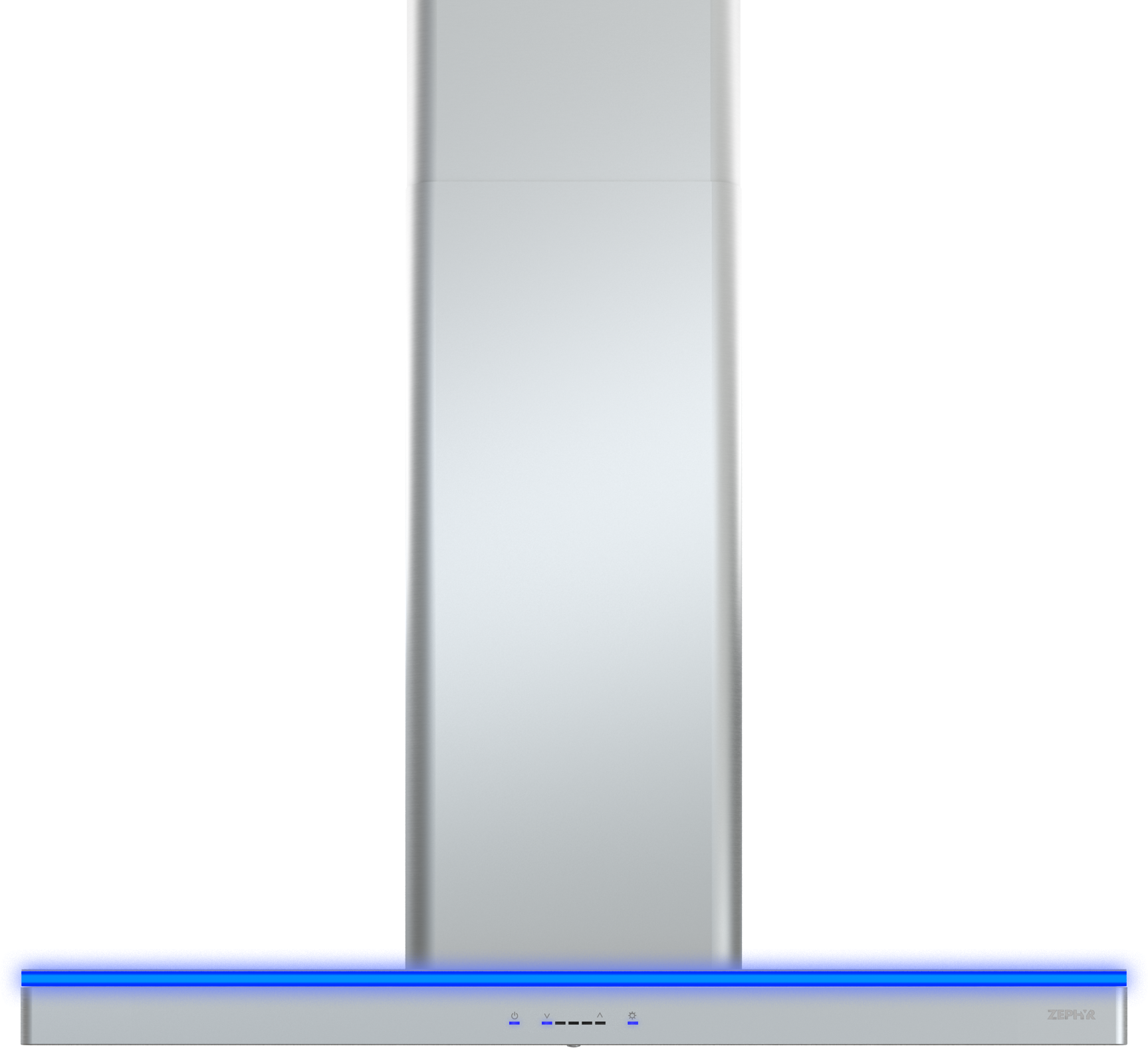 Sleek stainless steel wall mounted range hood with ambient LED lighting in Kitchen & Kitchenware collection