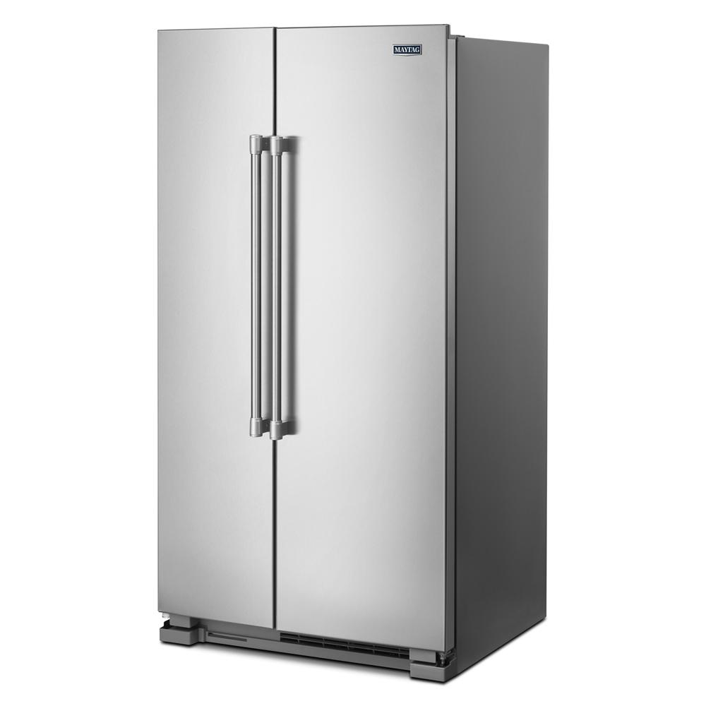 36-inch wide stainless steel side-by-side refrigerator with fingerprint resistant finish from Refrigerators collection