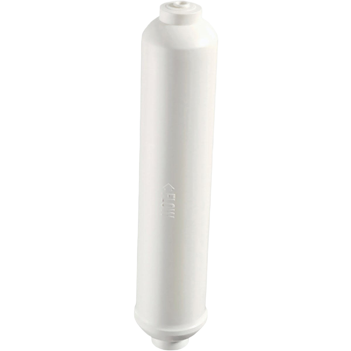 White inline water filter cartridge designed for icemakers and refrigerators in home improvement projects