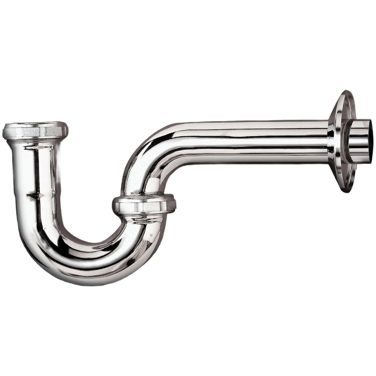 Chrome-plated brass P-trap pipe with threaded connections for plumbing under $50 in pipes and fittings collection
