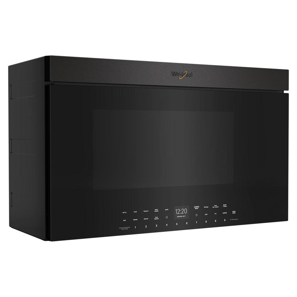 Black air fry over-the-range microwave with digital display and touch controls in Over the Range Microwaves at Hartville Hardware