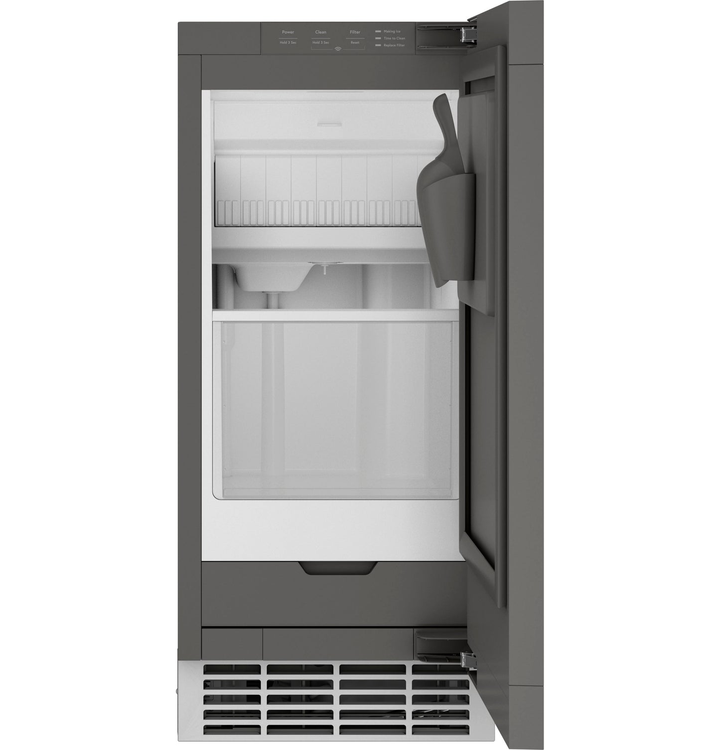 15-inch panel-ready ice maker with clear ice dispenser and interior scoop in appliances and kitchenware collection