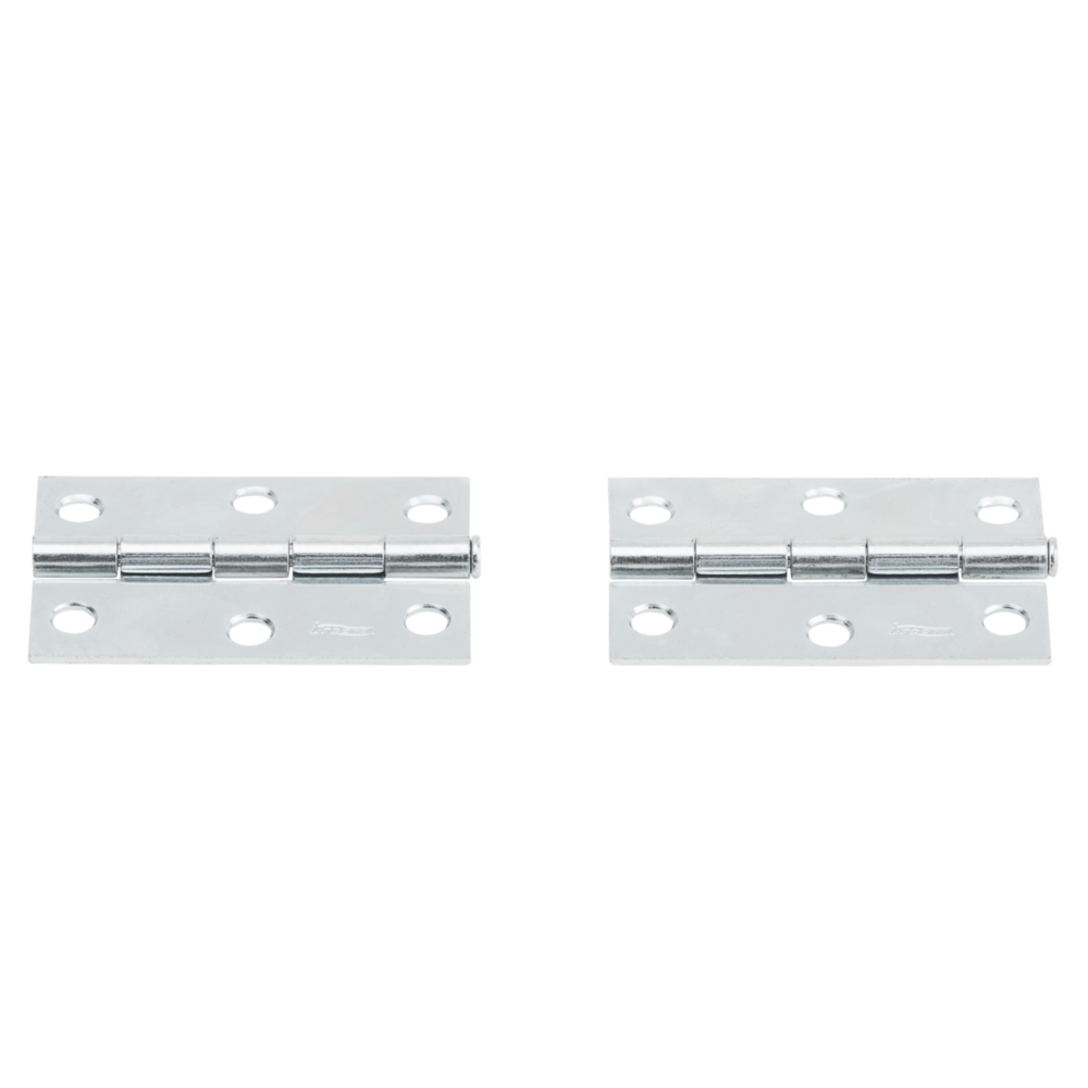 Two 2-1/2 inch zinc loose-pin narrow hinges made of cold-rolled steel for door hardware and home improvement use under $50