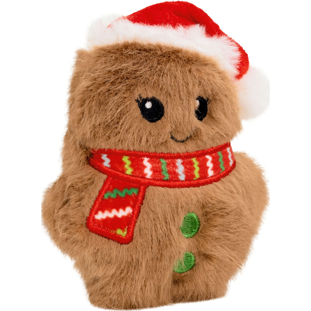 KONG XS Snuzzles Mini Santa Gingerbread Plush Christmas Dog Toy