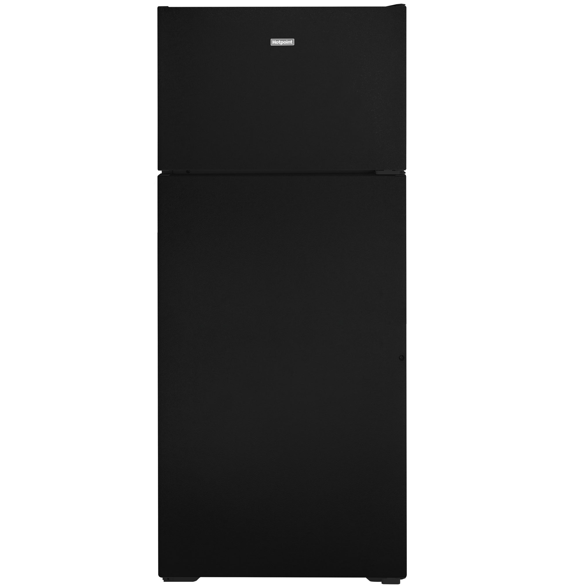Matte black top-freezer refrigerator with recessed handles in kitchen appliances and top freezer refrigerators collection