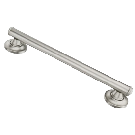 Brushed nickel 16-inch designer grab bar for bathroom safety and accessibility in home improvement tools collection
