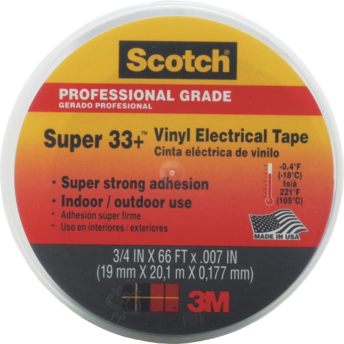 Round roll of vinyl electrical tape with super strong adhesion for indoor and outdoor electrical tools and accessories