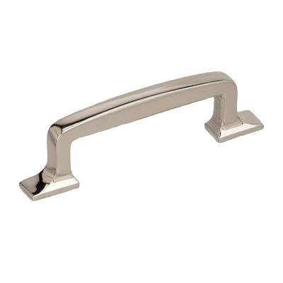 Polished nickel cabinet pull with 3-inch center-to-center measurement for hardware and furniture accessory upgrades under $50