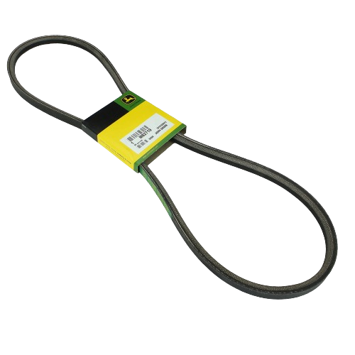 Flexed black rubber belt with textured grip surface and yellow-green packaging designed for tools and home improvement tasks