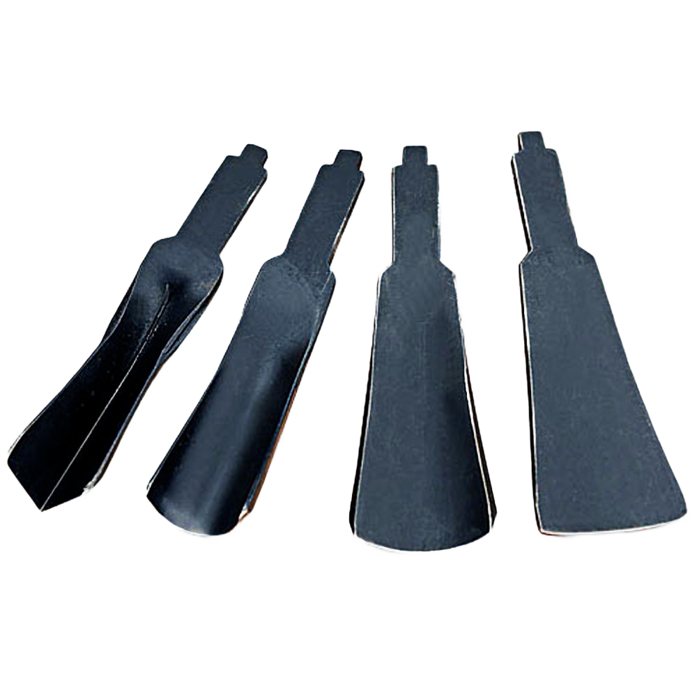 Set of four black power roughing gouges for wood carving, featured in woodworking tools and home improvement collections