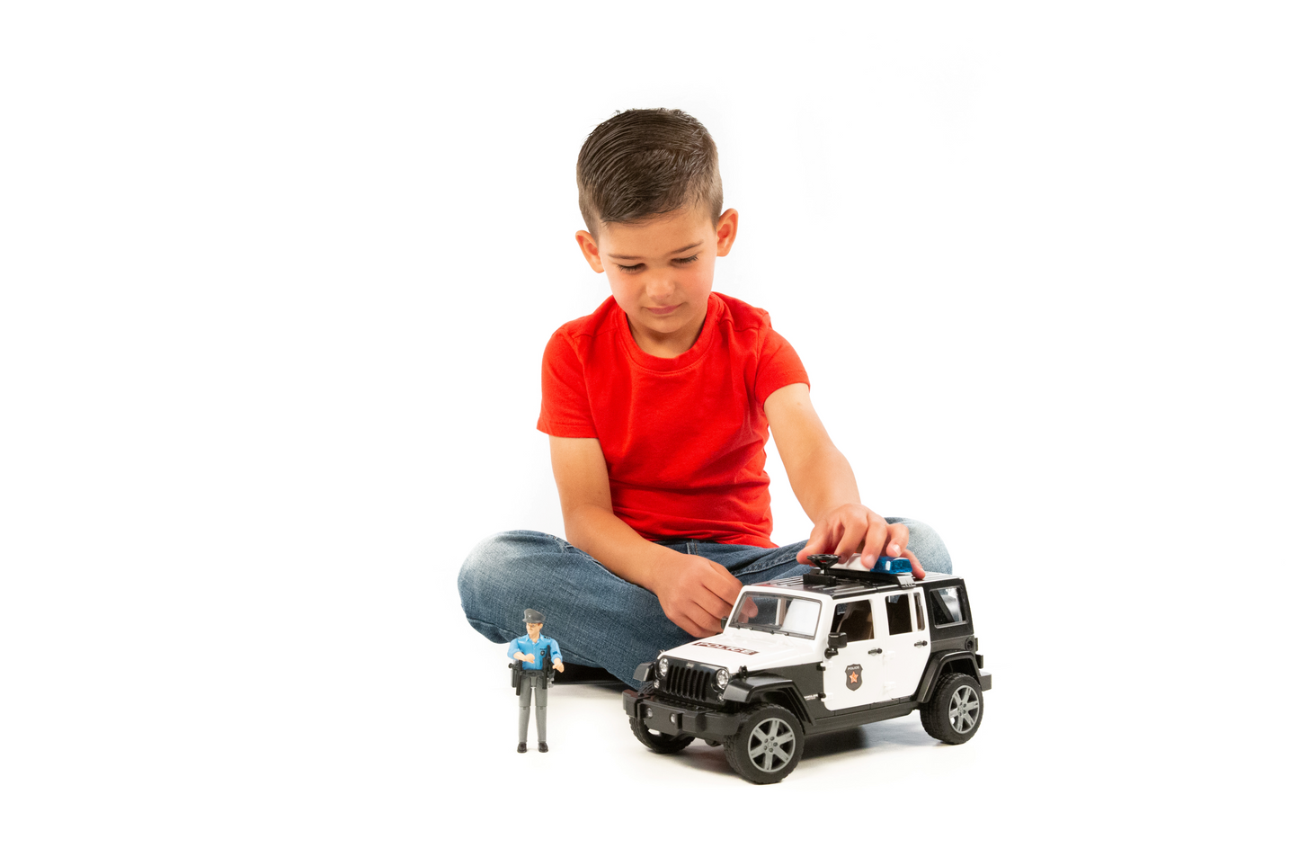 Bruder Toys Jeep Wrangler Police Vehicle With Policeman & Accessories