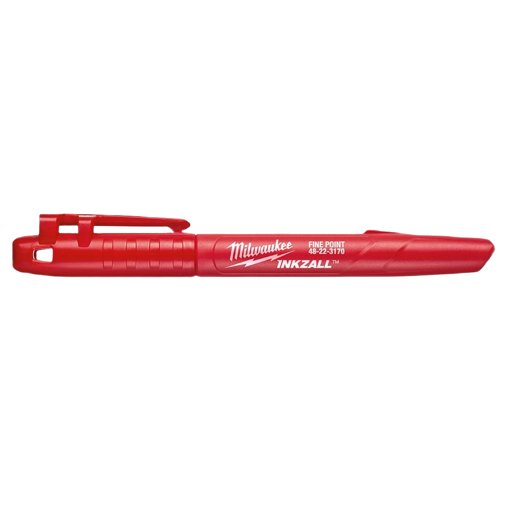 Red fine-point jobsite marker pen for woodworking, measuring, and home improvement tools under $50 collections