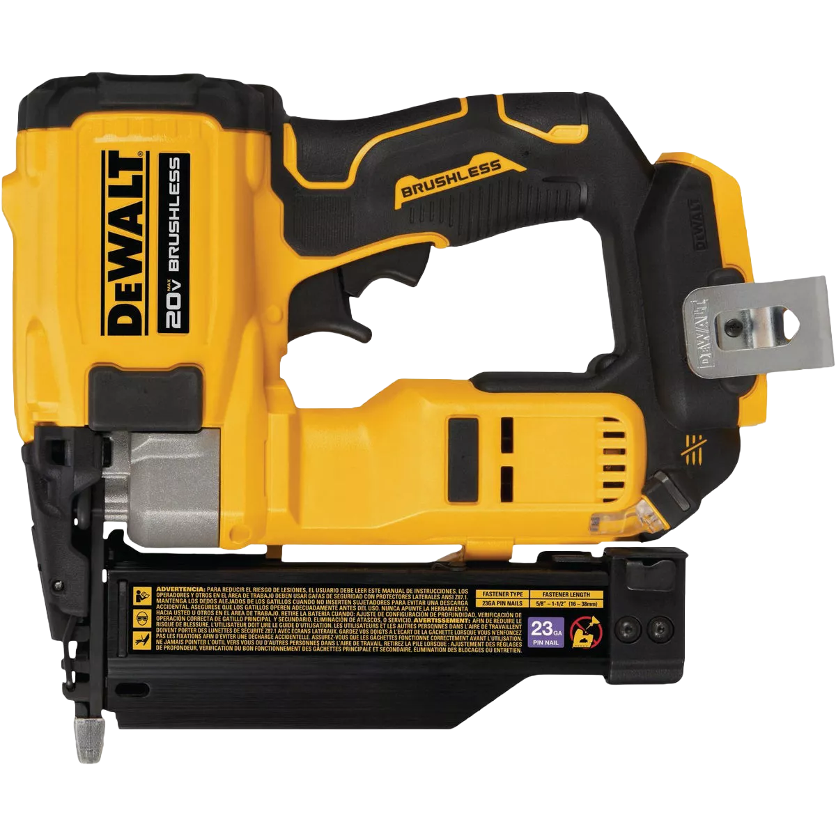 DEWALT ATOMIC 20V MAX* Brushless Cordless 23 Ga. Pin Nailer (Tool Only)