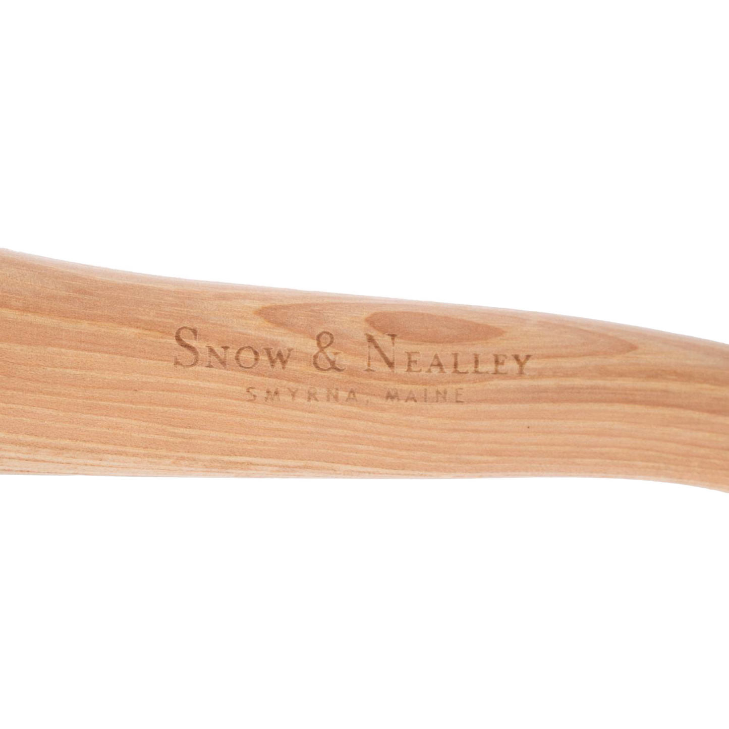 Smooth wooden handle with Snow & Nealley logo engraved for outdoor tools and gardening collections under $100