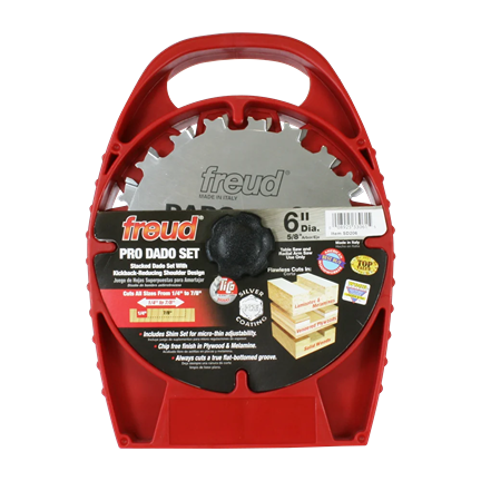 6-inch Freud Pro dado set blade with sturdy red plastic case in woodworking and power tool accessories under $100
