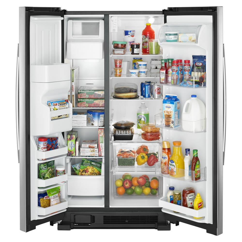 36-inch Wide Side-by-Side Refrigerator with Dual Pad External Ice and Water Dispenser - 25 Cu. Ft.