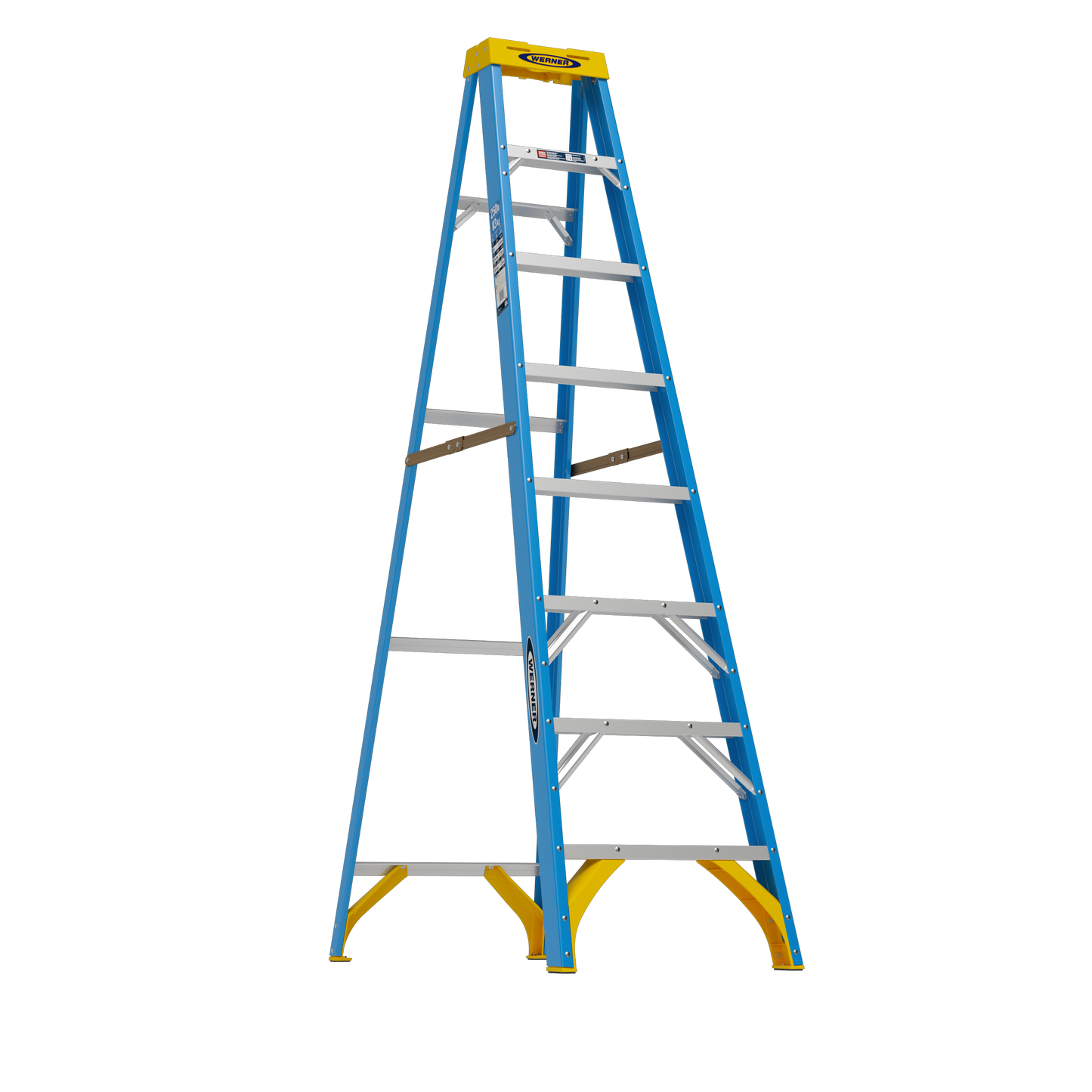 Werner 8 ft. Fiberglass Type I Step Ladder, 250 Lb. Capacity