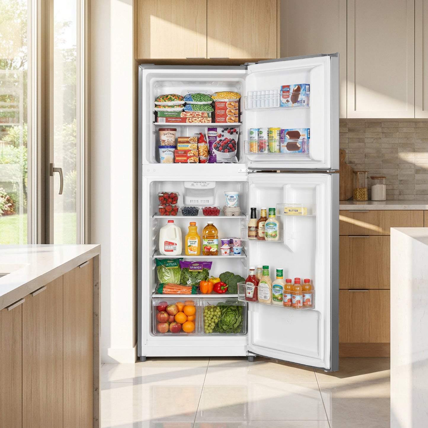 Element Electronics 10.1 cu. ft. Top Freezer Refrigerator - Stainless Steel, ENERGY STAR (ENR10TFGBS)