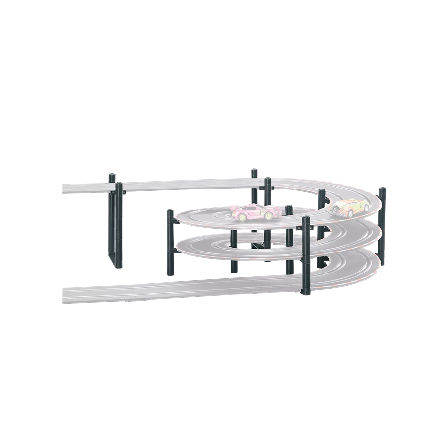 Three-level elevated curved race track with supports and miniature cars in Vehicles & Remote Controlled Toys collection