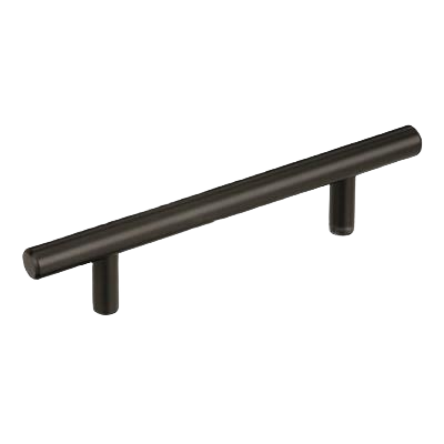 Sleek black bronze bar pull with 3-3/4 inch center spacing for cabinetry in furniture hardware collections under $50