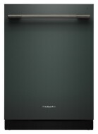 matte black KitchenAid dishwasher front panel with sleek handle in kitchen appliances and dishwashers collection
