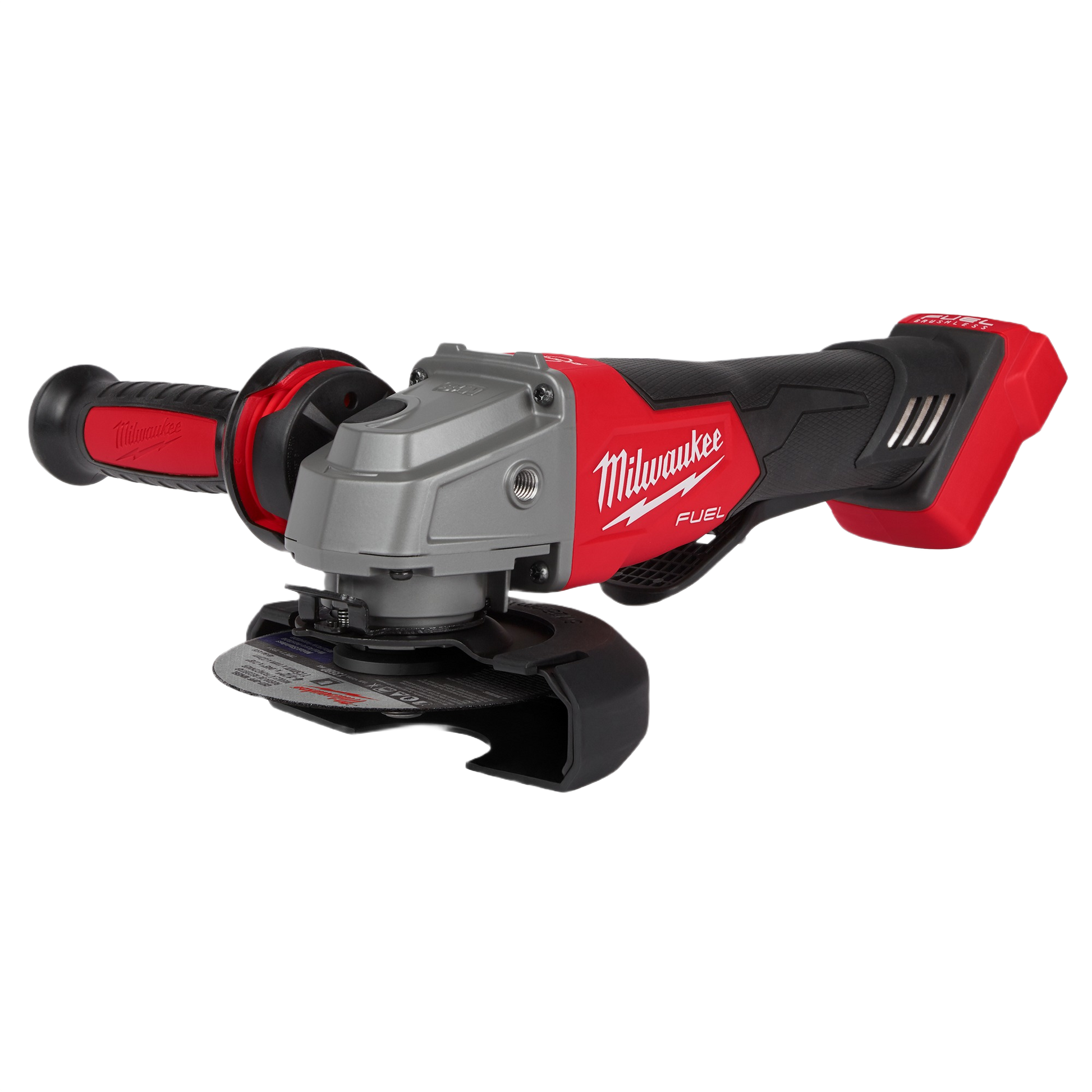 Cordless Milwaukee M18 FUEL grinder with paddle switch designed for power tool use in home improvement projects