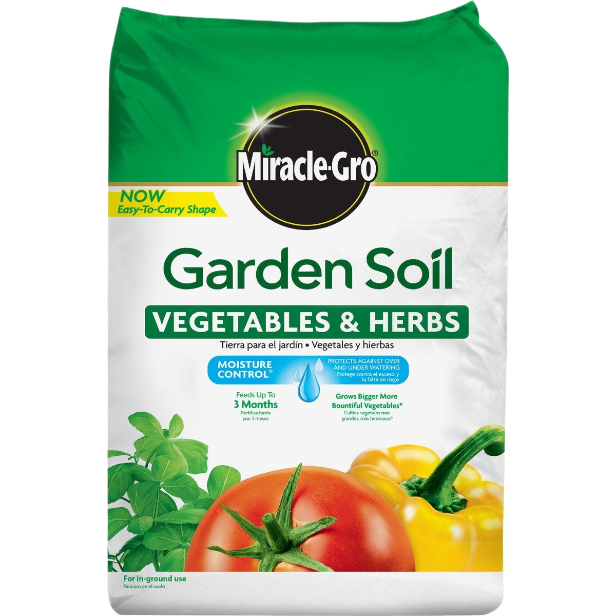 Miracle-Gro garden soil bag for vegetables and herbs with moisture control for gardening and outdoor living collections
