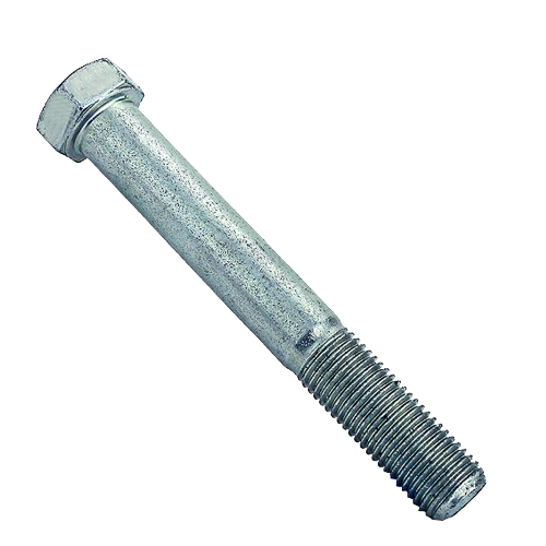 Hexagonal head bolt with threaded shaft, designed for home improvement and tools applications.