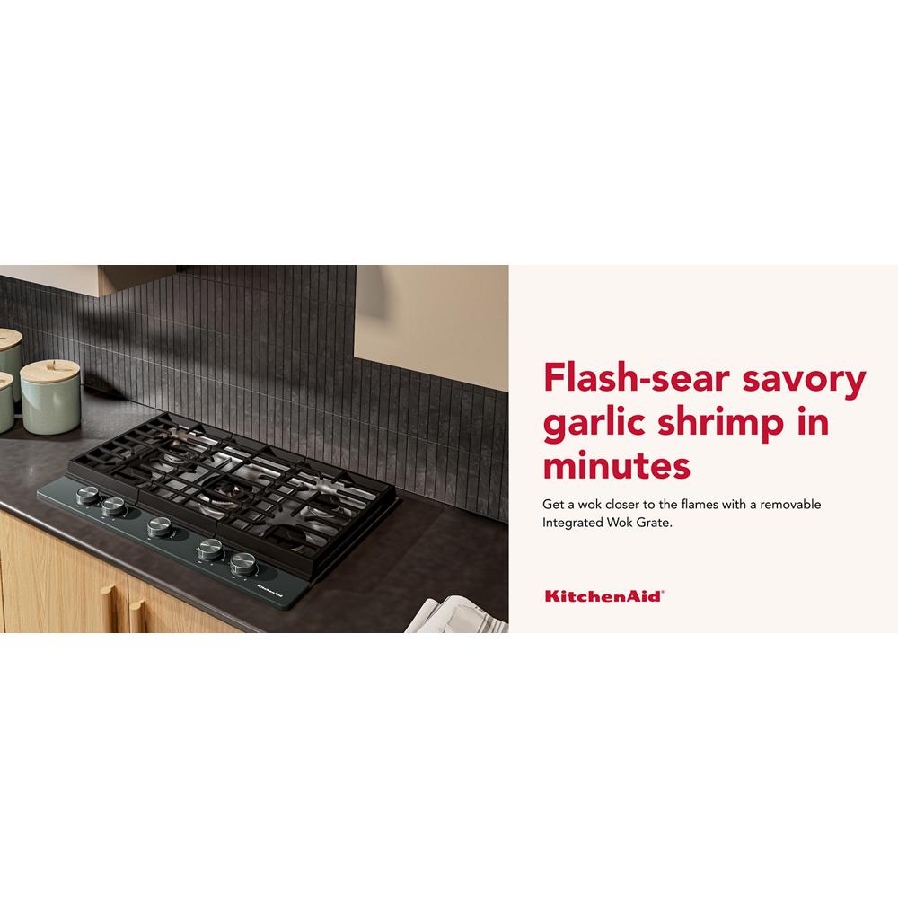 KitchenAid® 30 in. Gas Cooktop with 5 Burners and Integrated Wok Grate