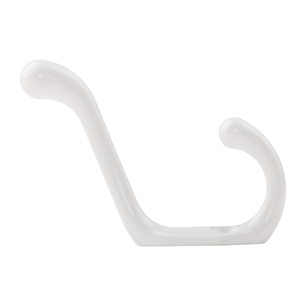 Heavy-duty white die-cast zinc wardrobe hook for closet and dorm organization under $50 collection