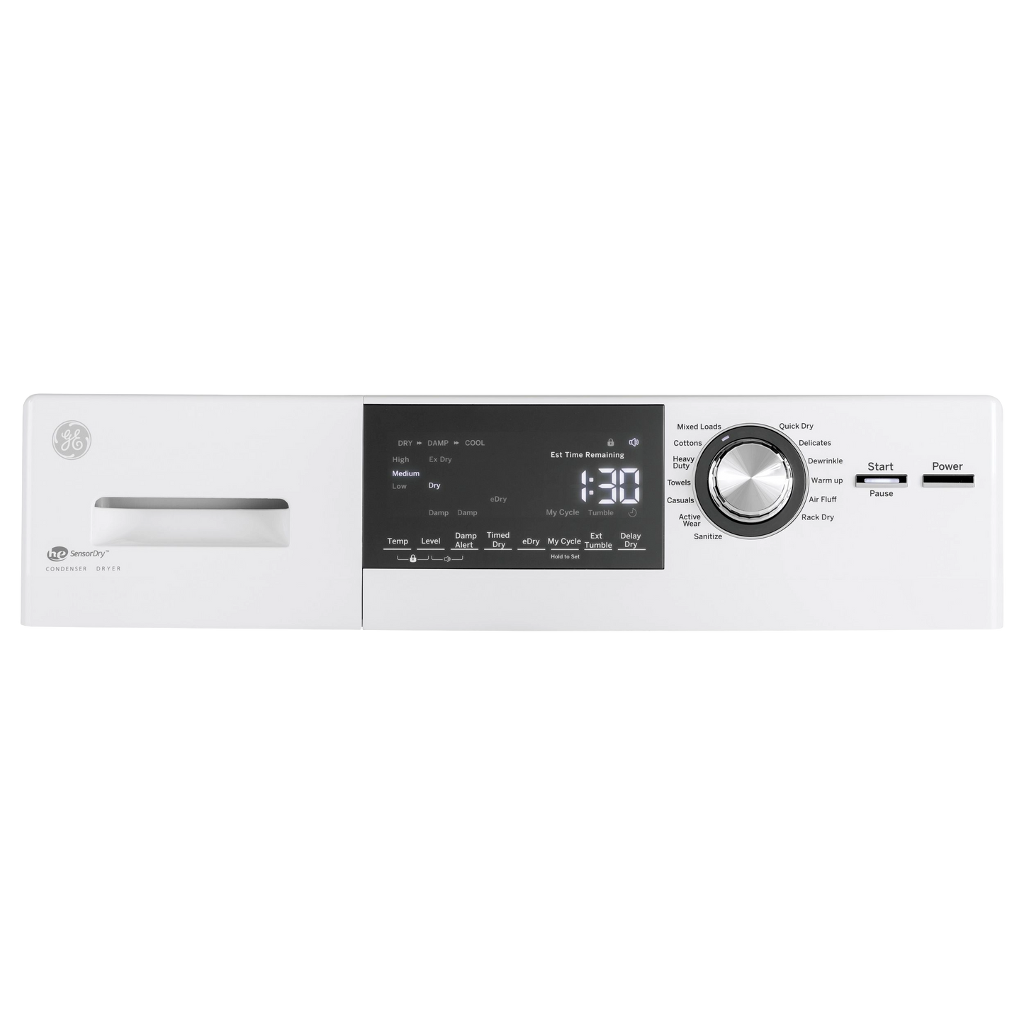 GE® ENERGY STAR® 24" 4.1 Cu.Ft. Front Load Ventless Condenser Electric Dryer with Stainless Steel Basket