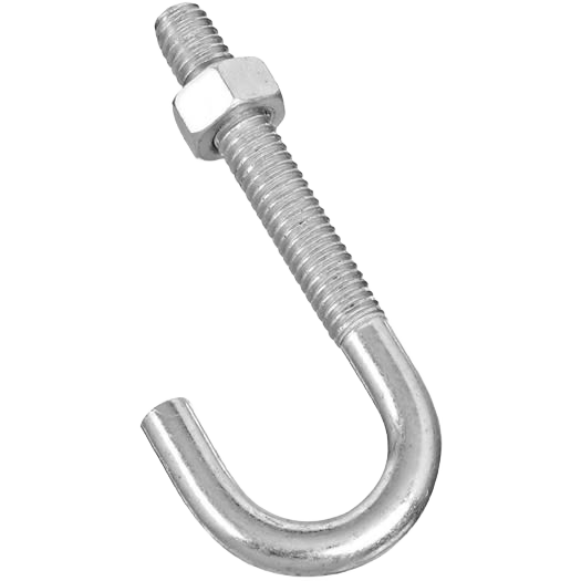 5/16 inch zinc-plated J bolt with hex nut for hardware, fasteners, and home improvement projects under $50