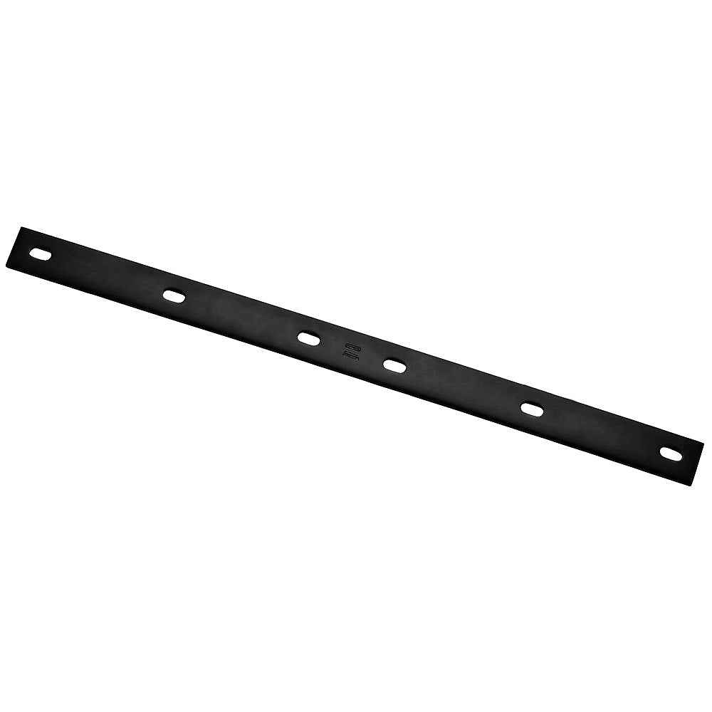 Black metal mending plate with multiple slots for bolts, ideal for home improvement and hardware projects under $50