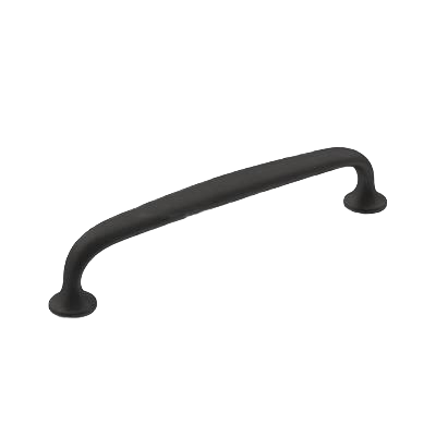 Matte black cabinet pull with 5-1/16 inch center-to-center spacing for furniture and hardware collections under $50