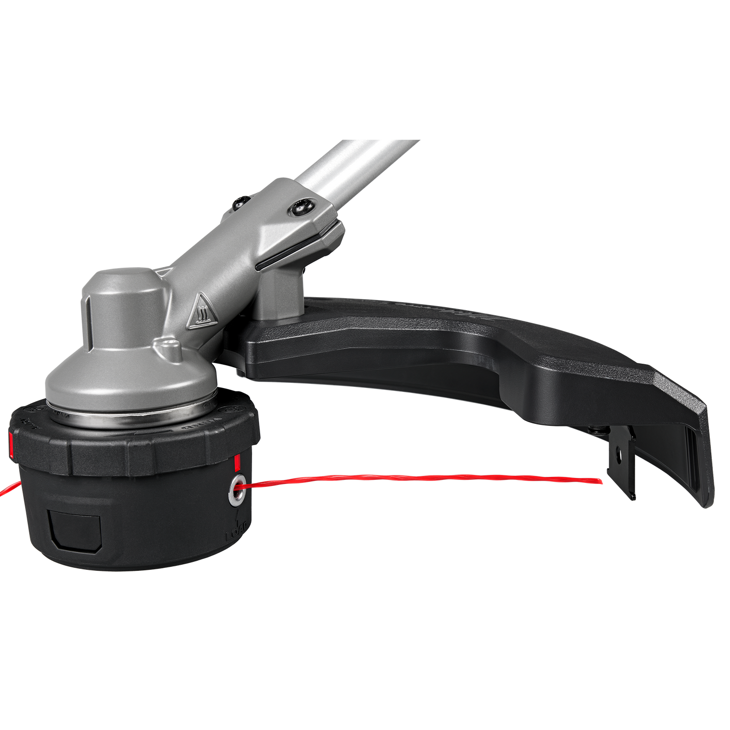 Close-up of the cutting head and guard on a Milwaukee M18 FUEL 17-inch dual battery string trimmer