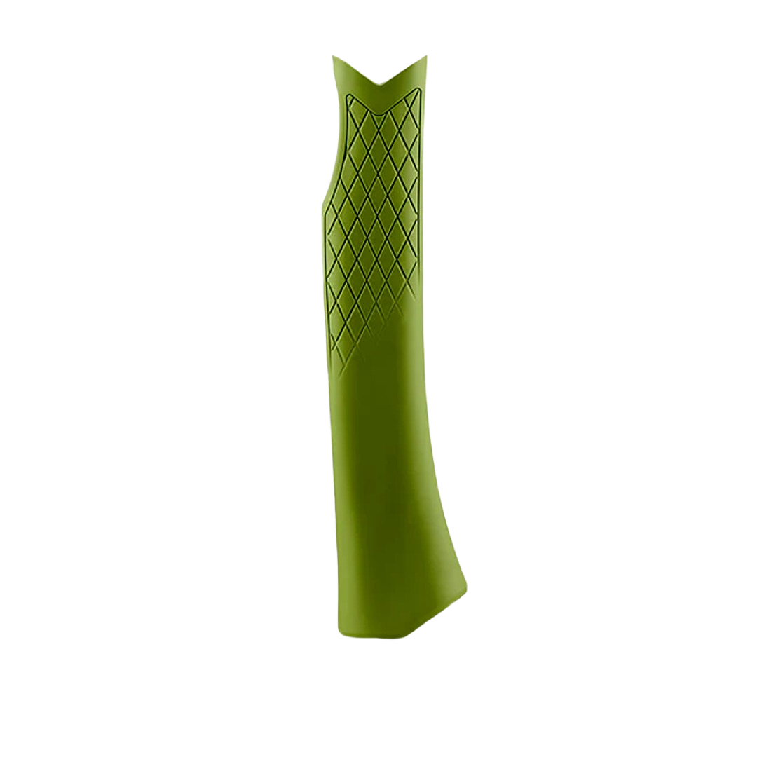 Green textured replacement grip designed to improve comfort and control for tools in home improvement projects