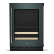 4.8 Cu. Ft. 24-Inch Beverage Center with Right Door Swing and 14-Wine Bottle Capacity with Wood-Front Racks in Juniper