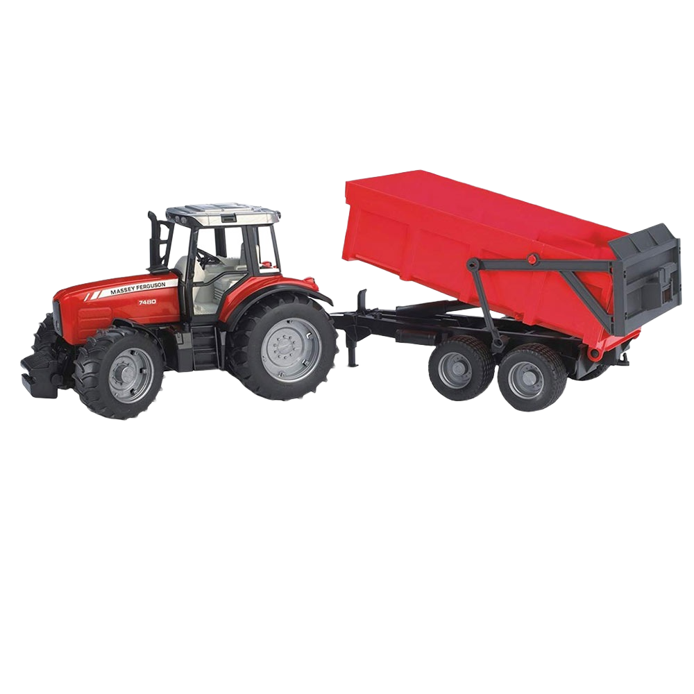 Red Massey Ferguson 7480 tractor toy with tipping trailer from Bruder Toys in Vehicles & Remote Controlled Toys collection