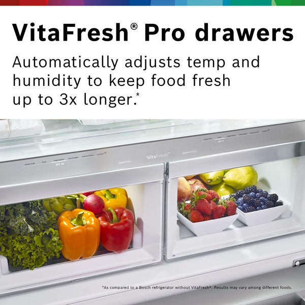 800 Series, French Door Bottom Mount Refrigerator, 36'', Stainless Steel
