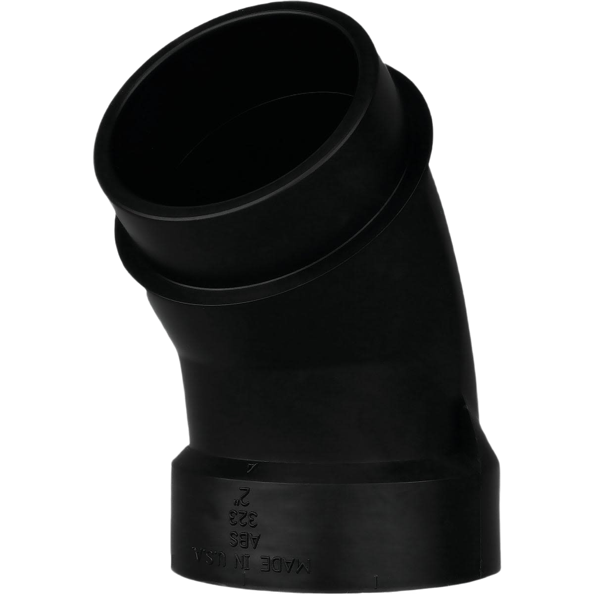 Black ABS 2-inch pipe elbow fitting with hub x spigot design for plumbing and irrigation systems under $50