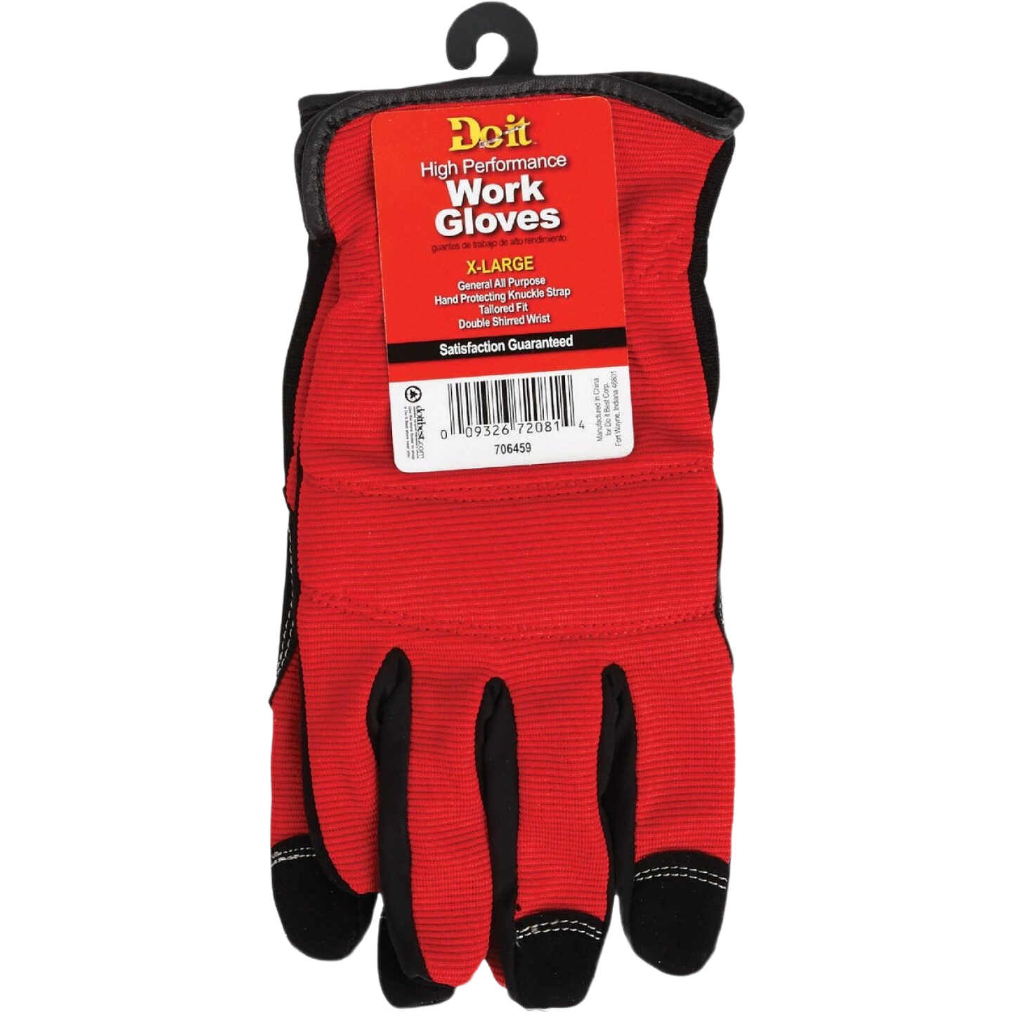 XL red and black polyester spandex work gloves for safety and hardware tasks in under $50 collections