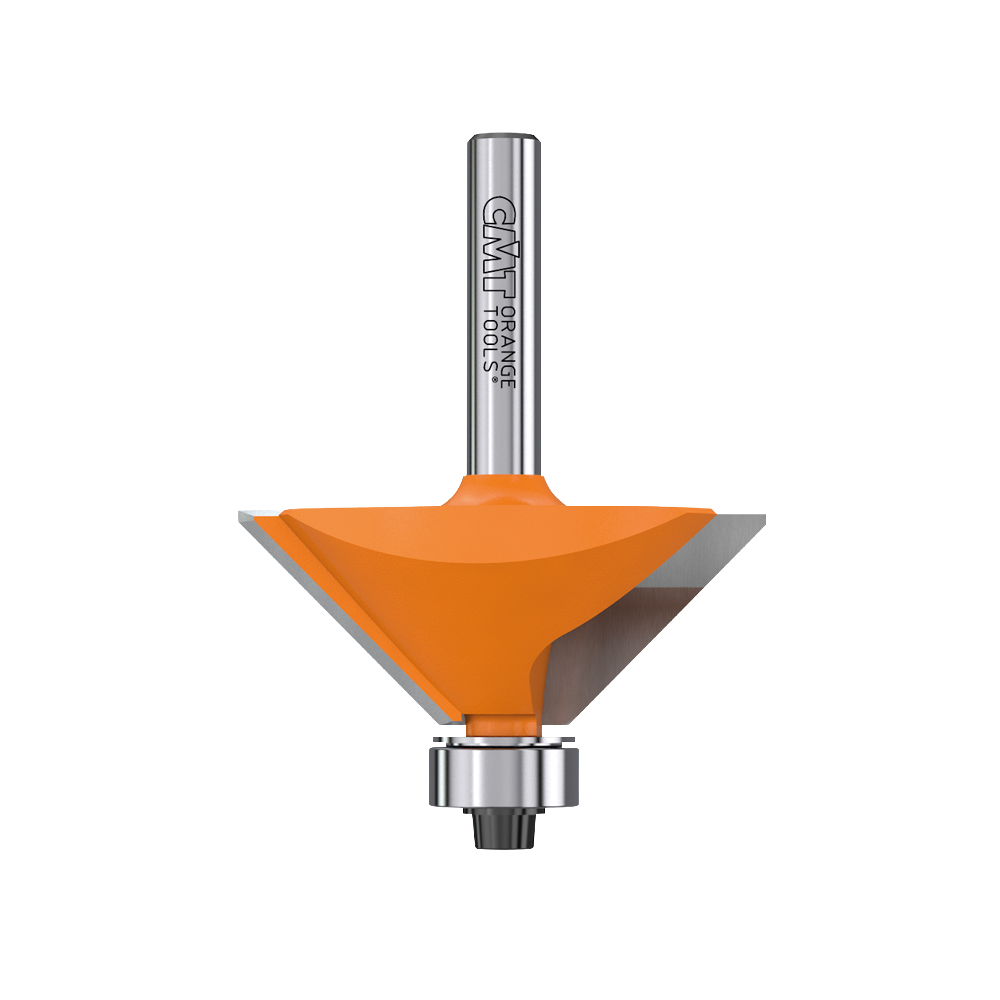 CMT Orange Tools 1-1/4” x 3/8” Chamfer Bit With Bearing, 1/4" Shank