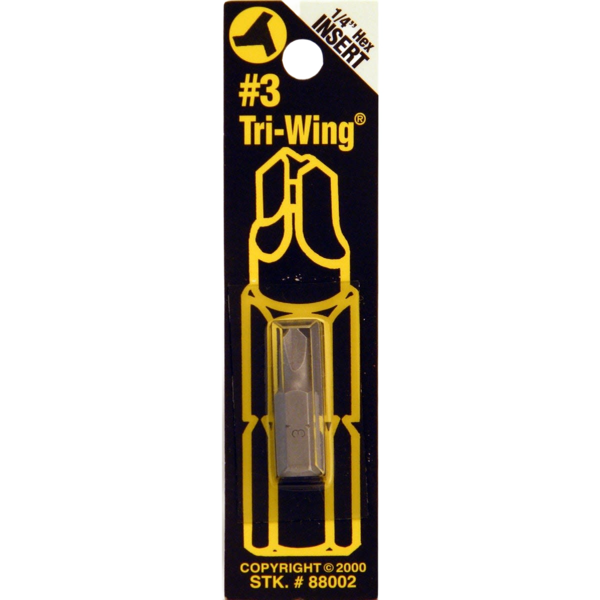 Tamper-proof #3 Tri-Wing screwdriver bit with 1/4" hex shank for hand tools and woodworking under $50 collection