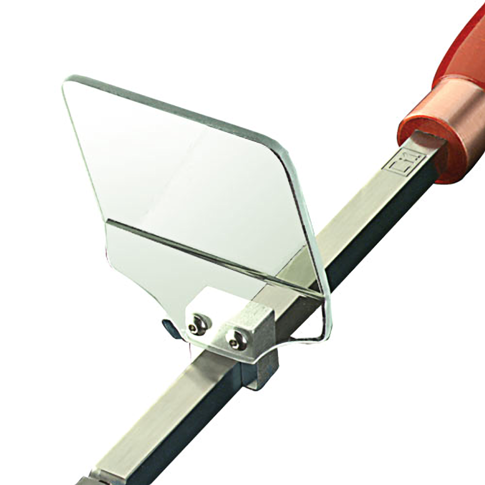 Clear Lexan chip deflector attached to woodworking tool for managing debris in home improvement and woodworking tasks