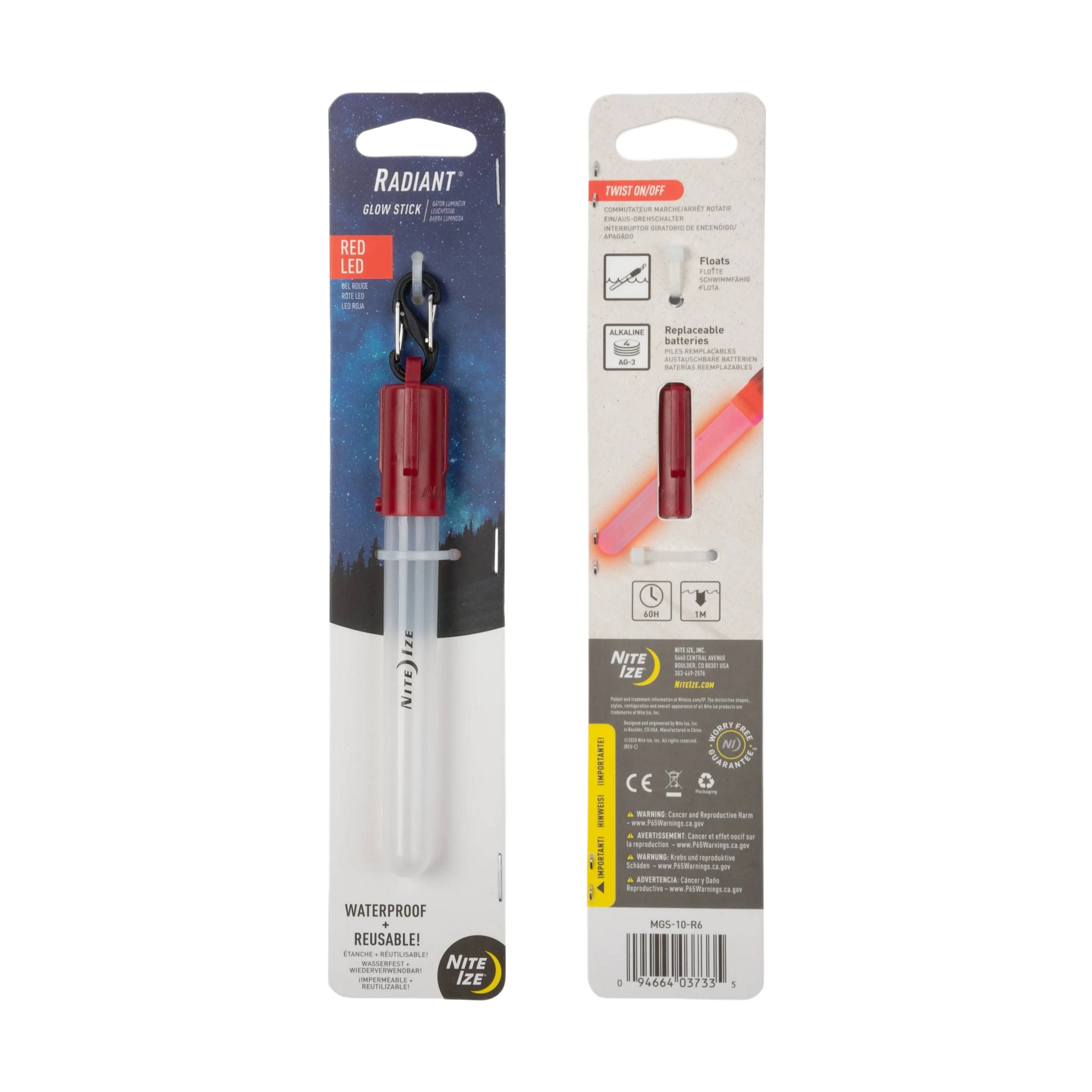 Reusable compact red LED glow stick with keychain for hands-free use in woodworking and home improvement tools collections