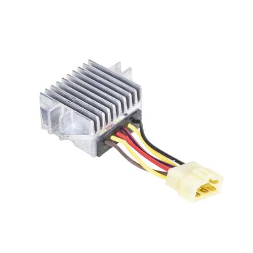 Voltage regulator with aluminum heat sink and multi-colored wires for John Deere parts and lubricants collection