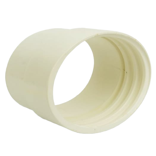 Off-white threaded rubber connector for secure hose and machine port attachment in woodworking and dust collection tools under $50