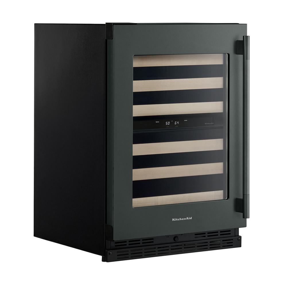 24-inch undercounter wine cellar with wood-front racks, digital display, and stainless steel handle in Appliances collection