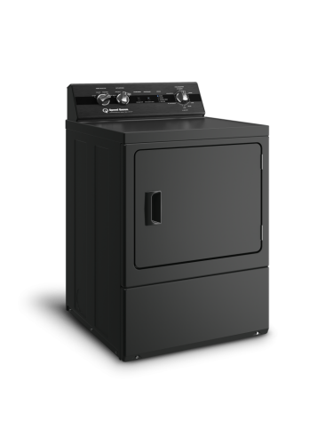 Matte black DC5 Sanitizing Gas Dryer with Pet Plus™ feature and control knobs in Dryers and Gas Dryers collections