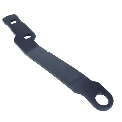 Metal rear draft lift arm with mounting holes designed for right side use in tractor home improvement applications